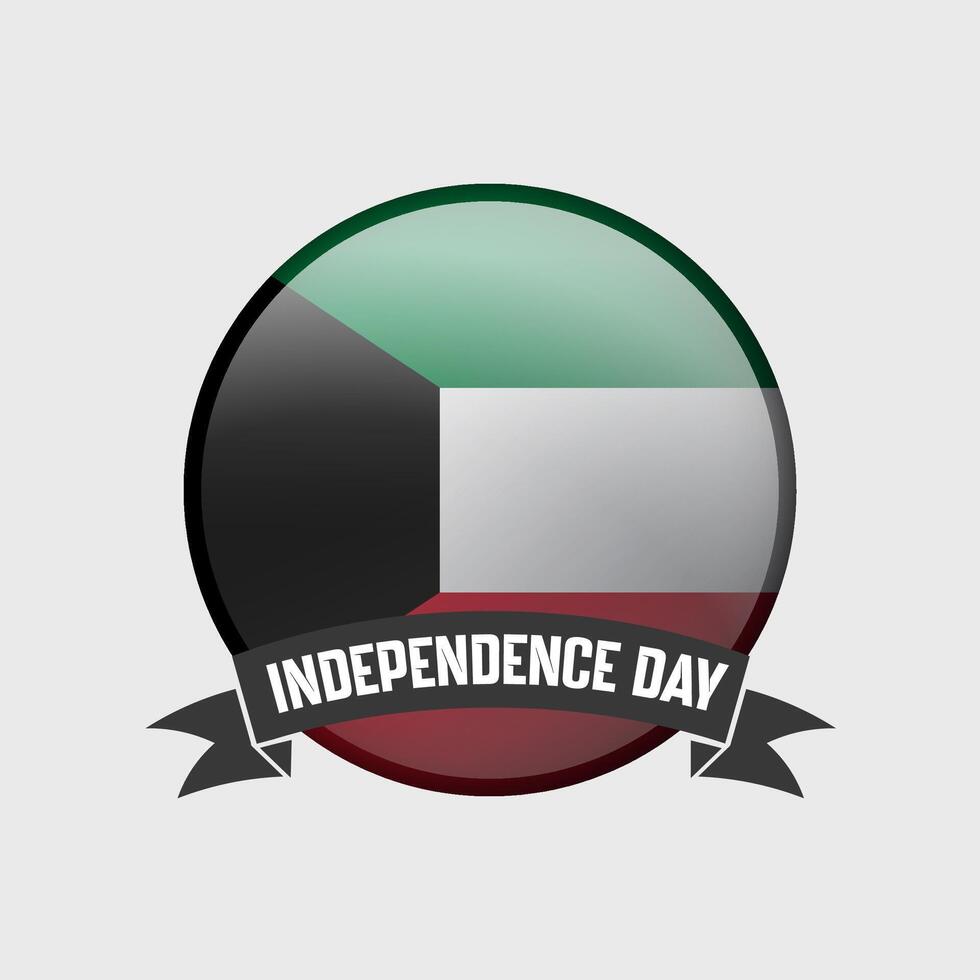 Kuwait Round Independence Day Badge vector
