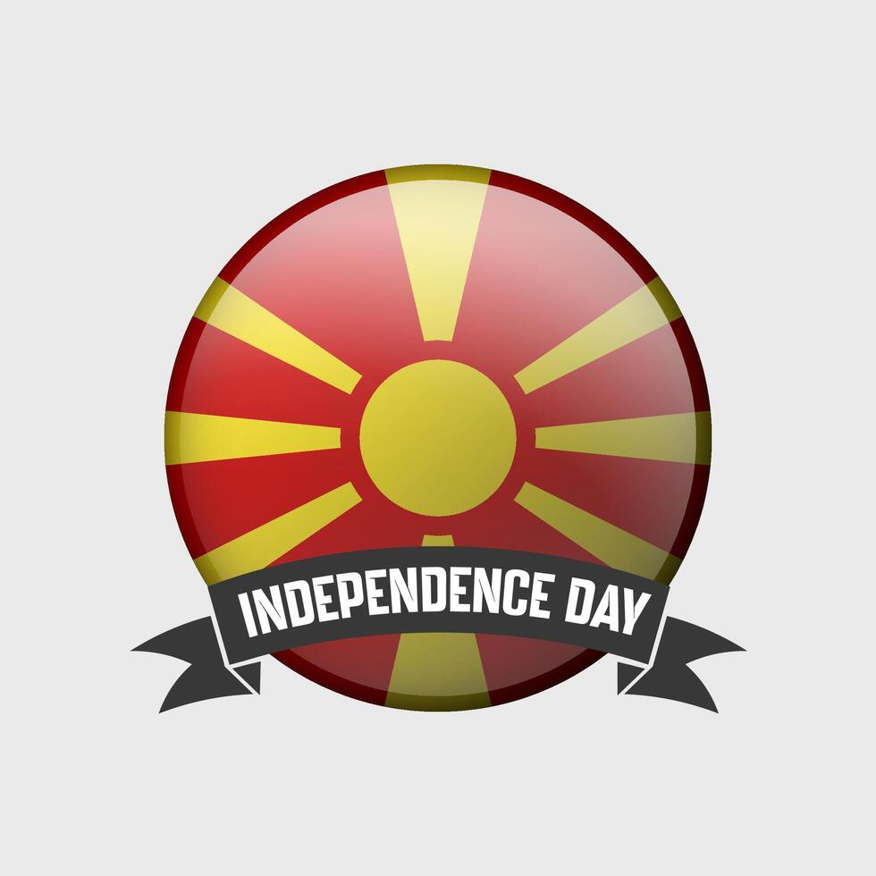 Macedonia Round Independence Day Badge vector