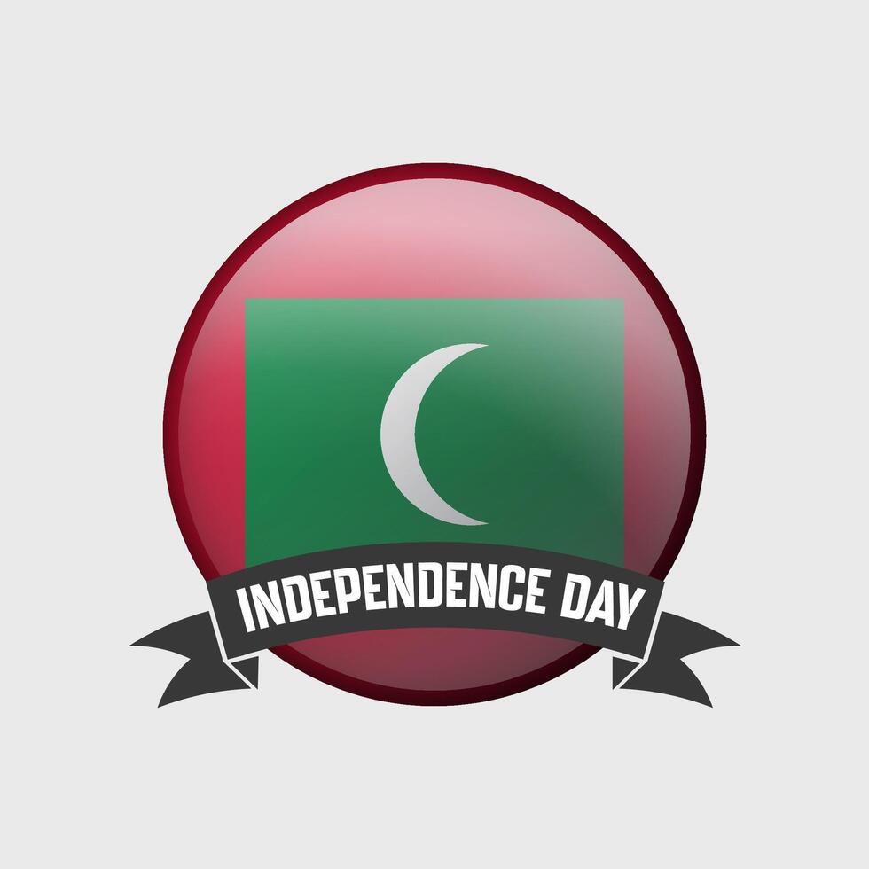 Maldives Round Independence Day Badge vector