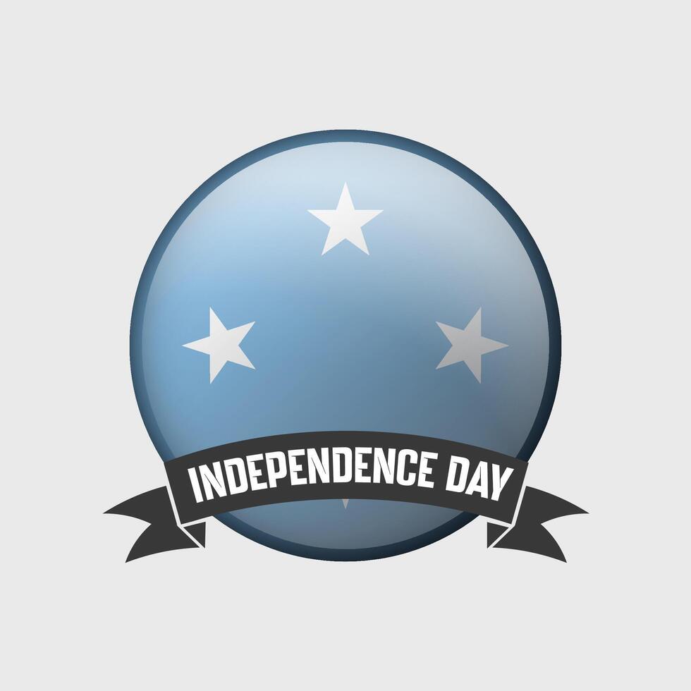 Micronesia Round Independence Day Badge vector