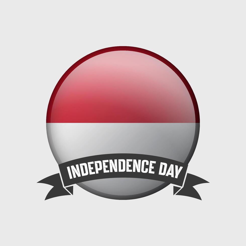 Monaco Round Independence Day Badge vector