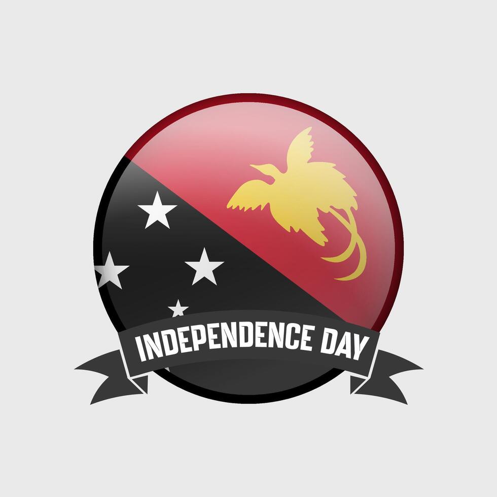 Papua New Guinea Round Independence Day Badge vector
