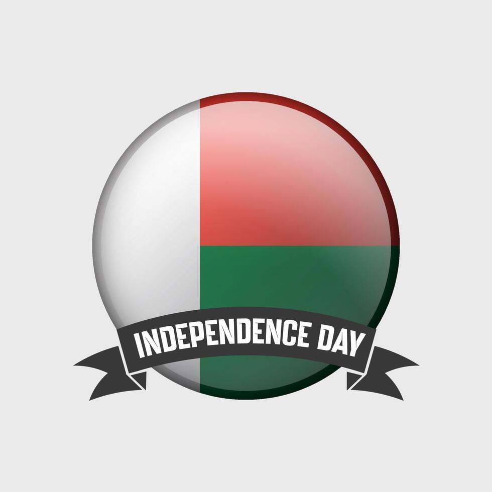 Madagascar redondo independencia día Insignia vector