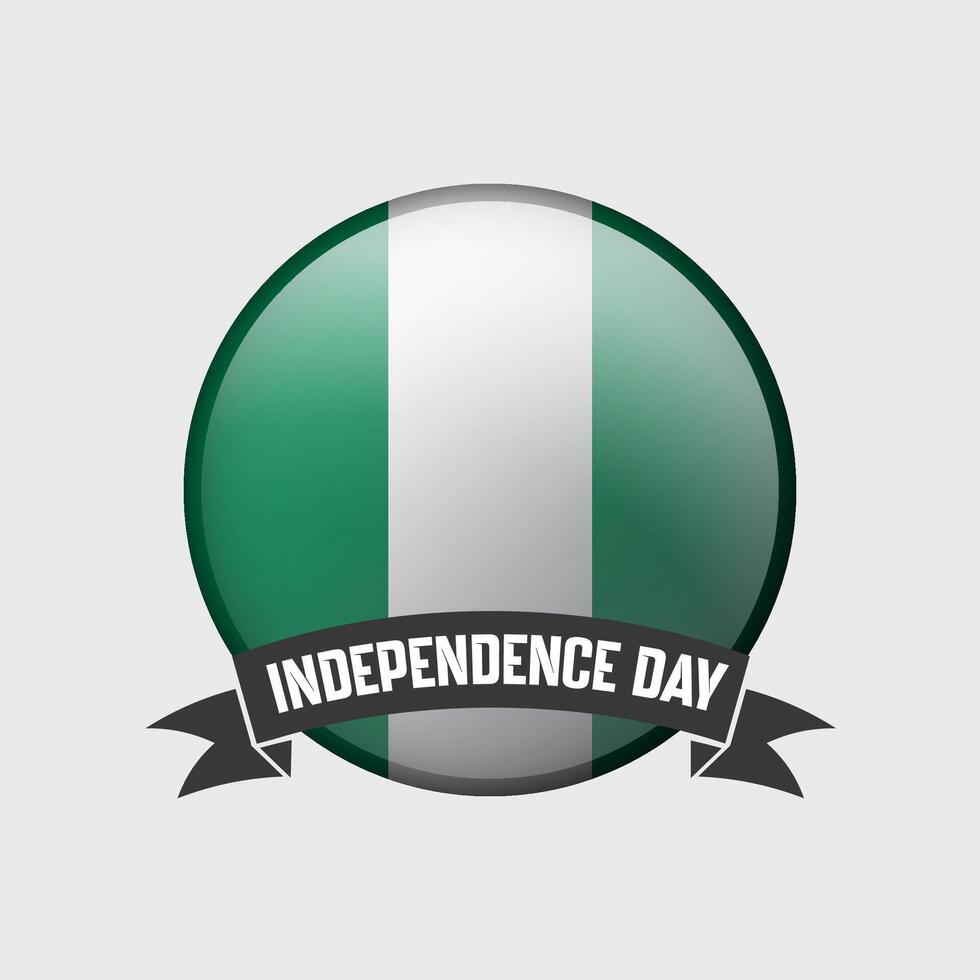 Nigeria Round Independence Day Badge vector