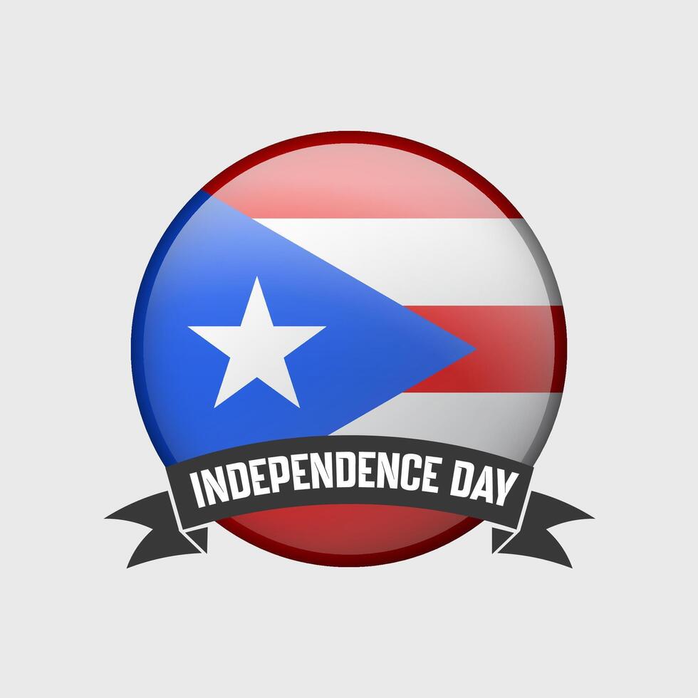 puerto rico redondo independencia día Insignia vector