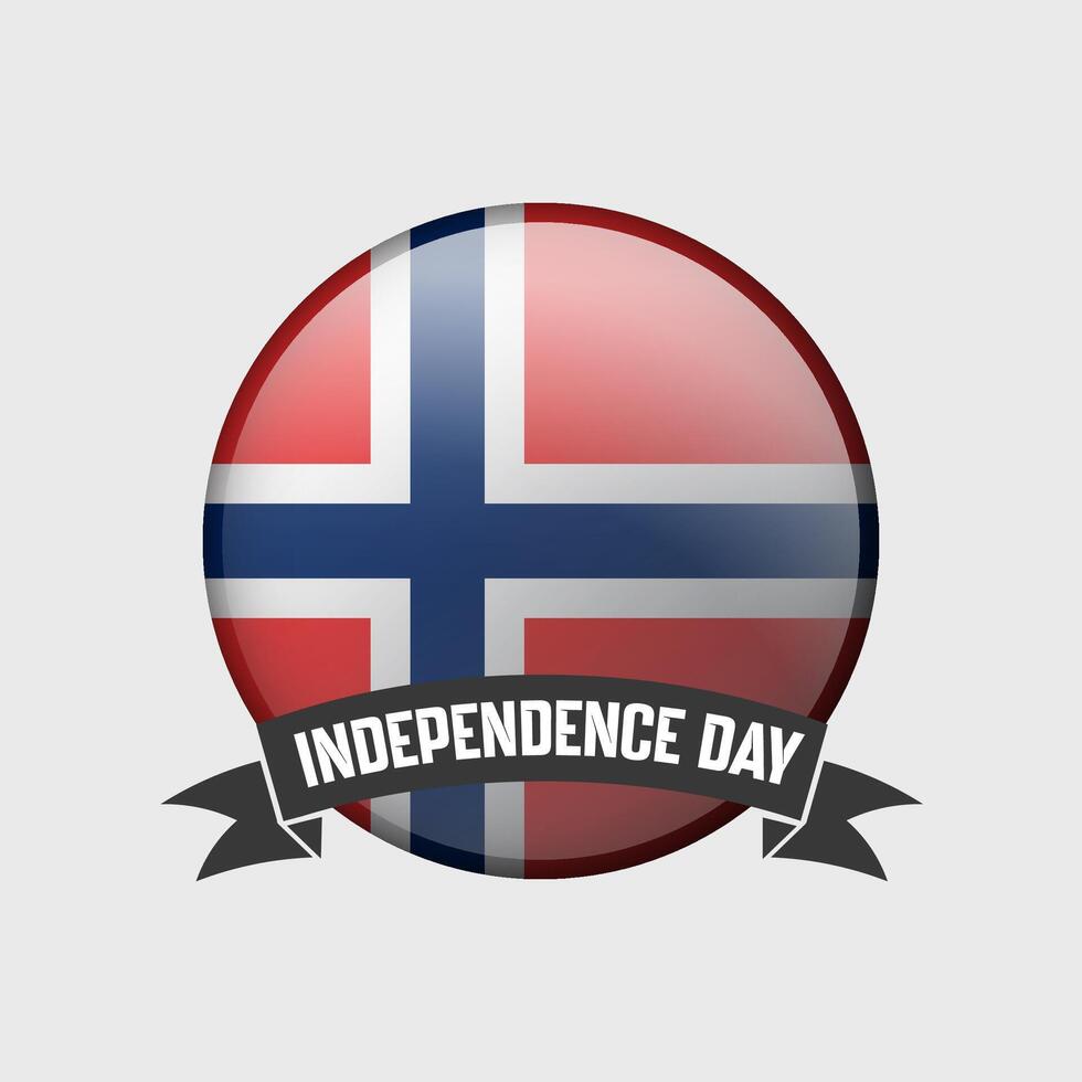 Noruega redondo independencia día Insignia vector