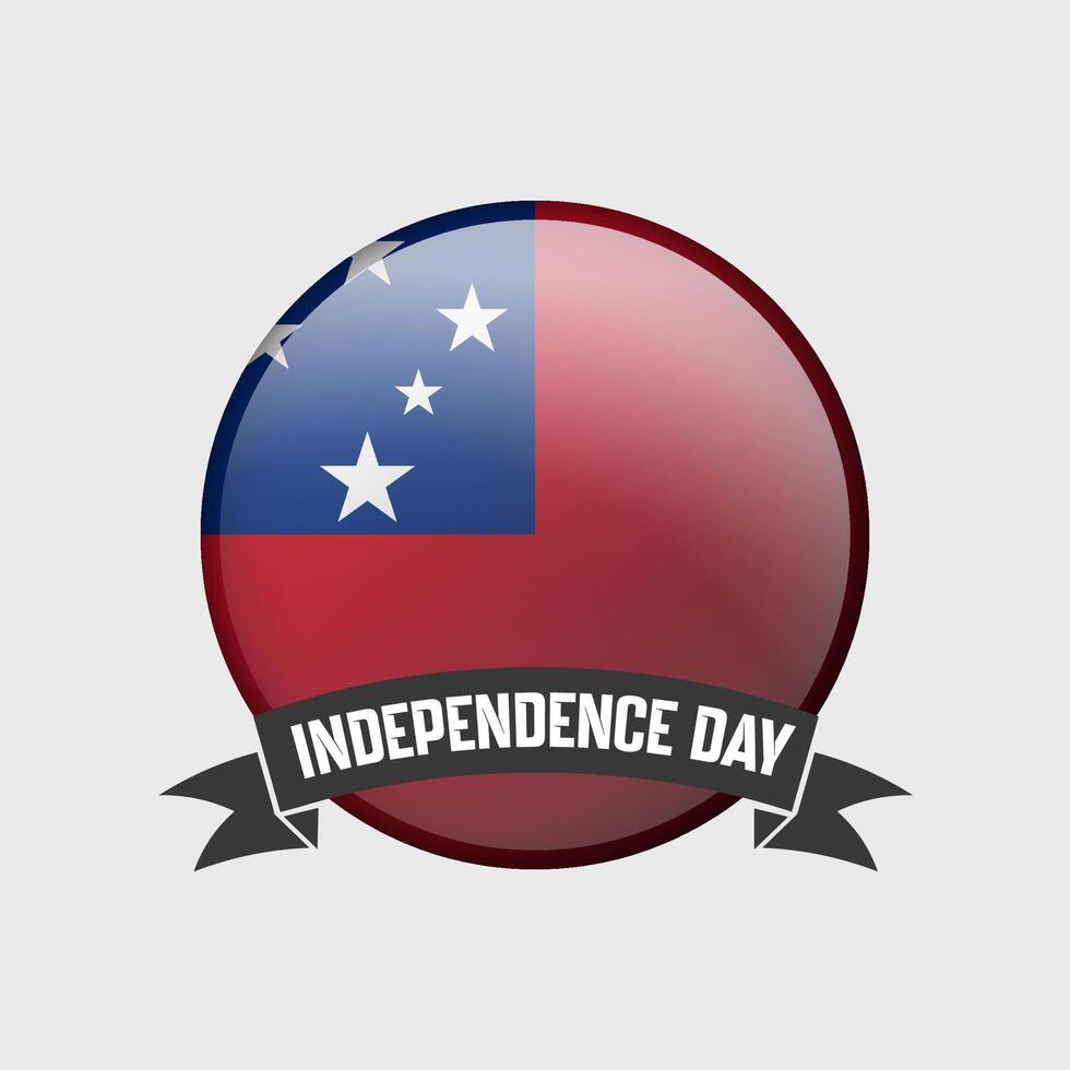 Samoa Round Independence Day Badge vector