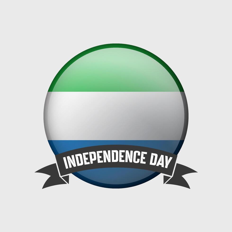 Sierra Leone Round Independence Day Badge vector