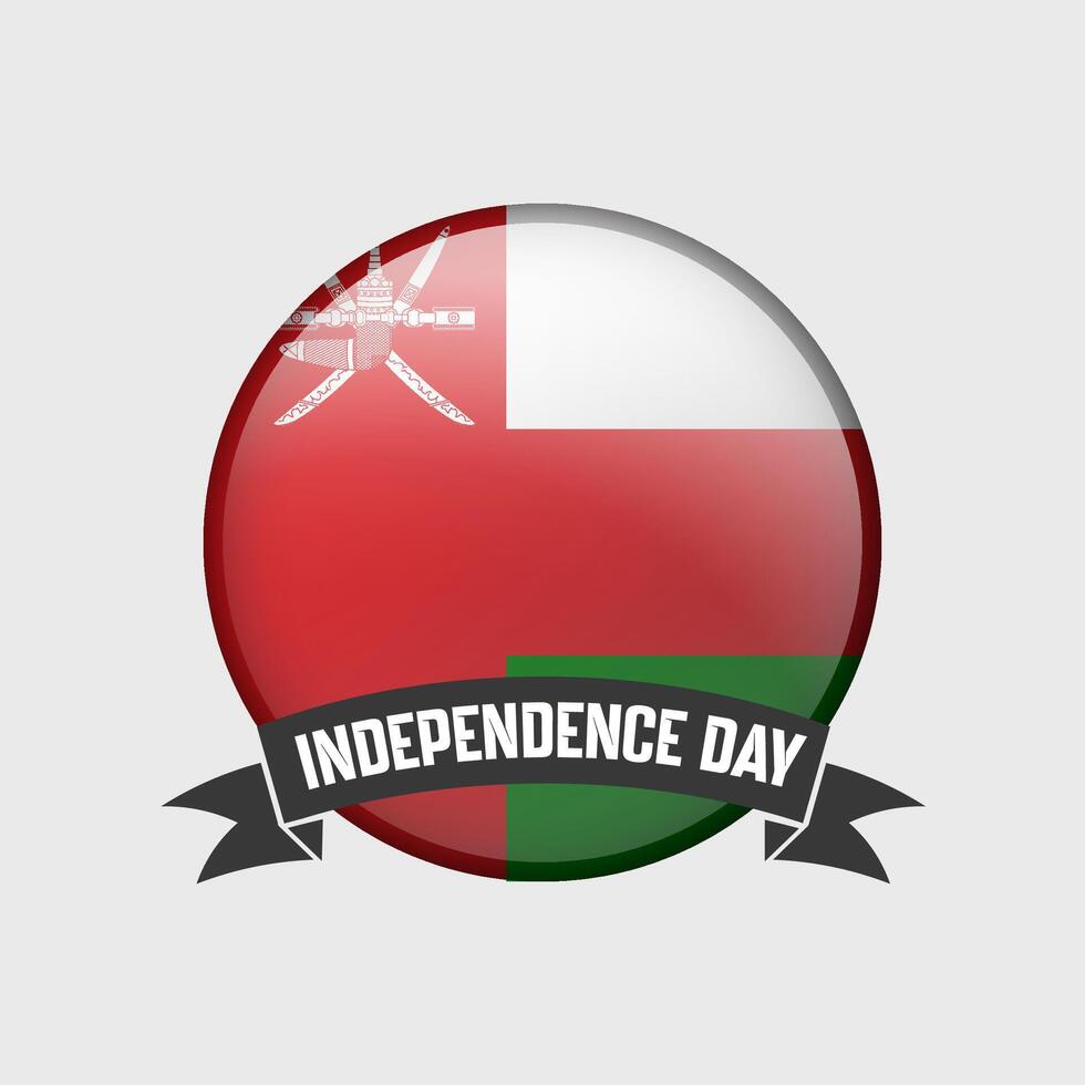 Oman Round Independence Day Badge vector