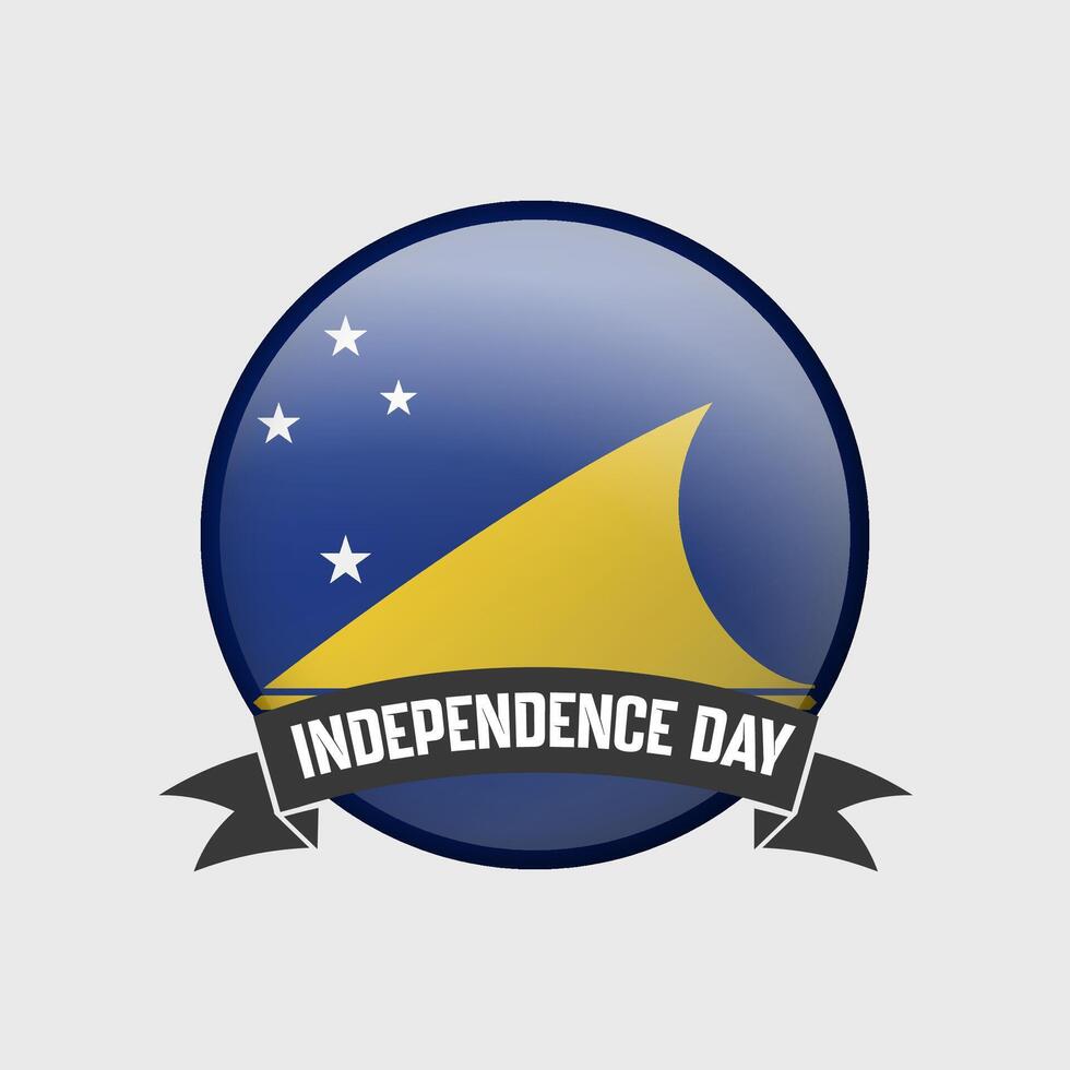 Tokelau Round Independence Day Badge vector