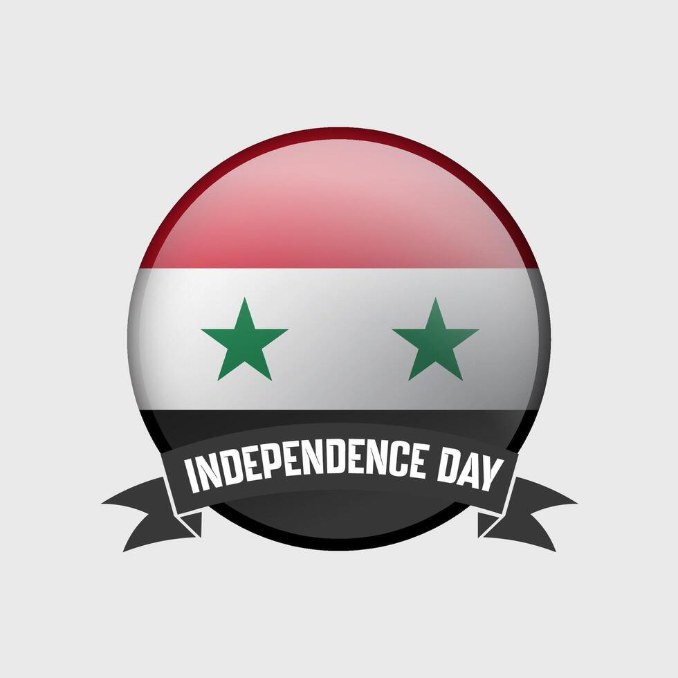 Siria redondo independencia día Insignia vector