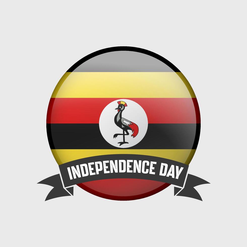 Uganda Round Independence Day Badge vector