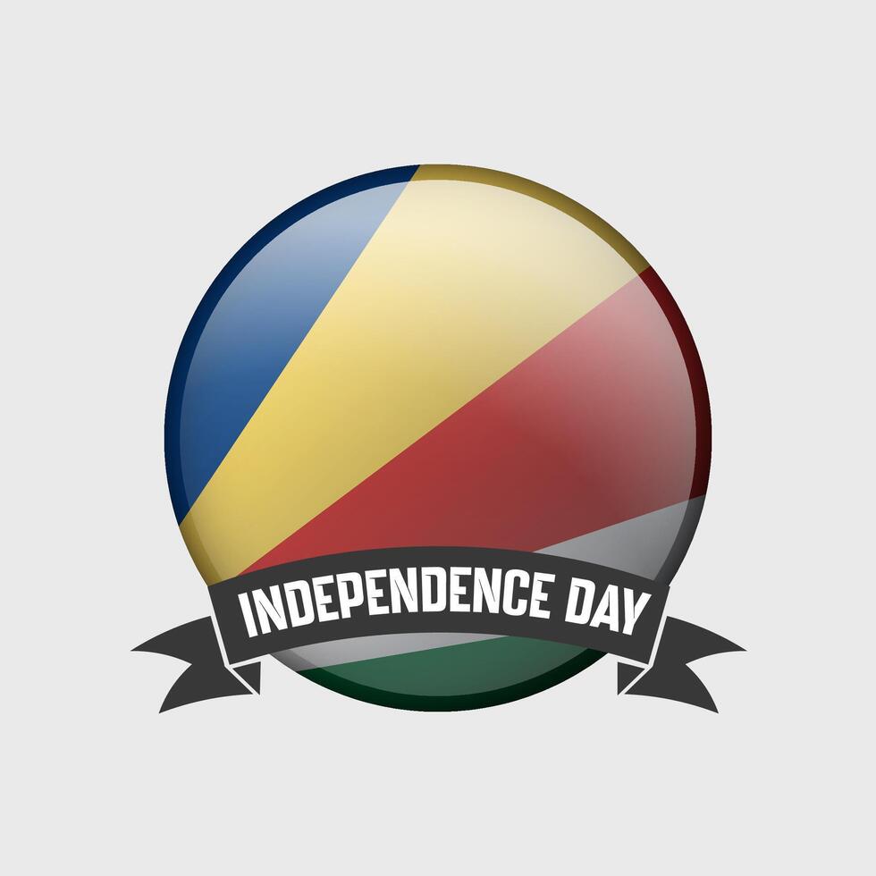 Seychelles Round Independence Day Badge vector