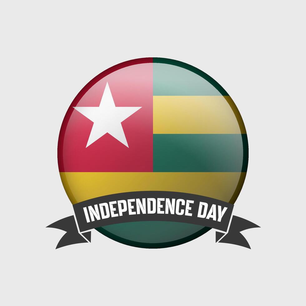 Togo Round Independence Day Badge vector