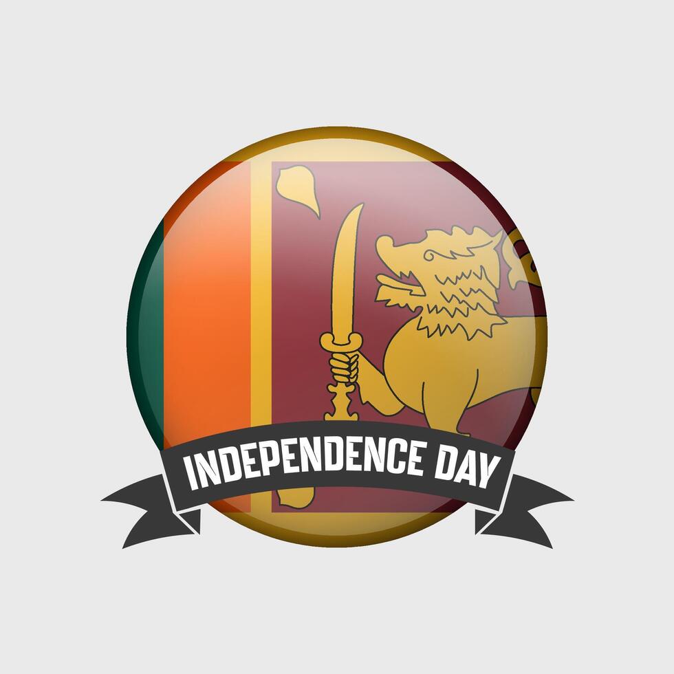 Sri Lanka Round Independence Day Badge vector