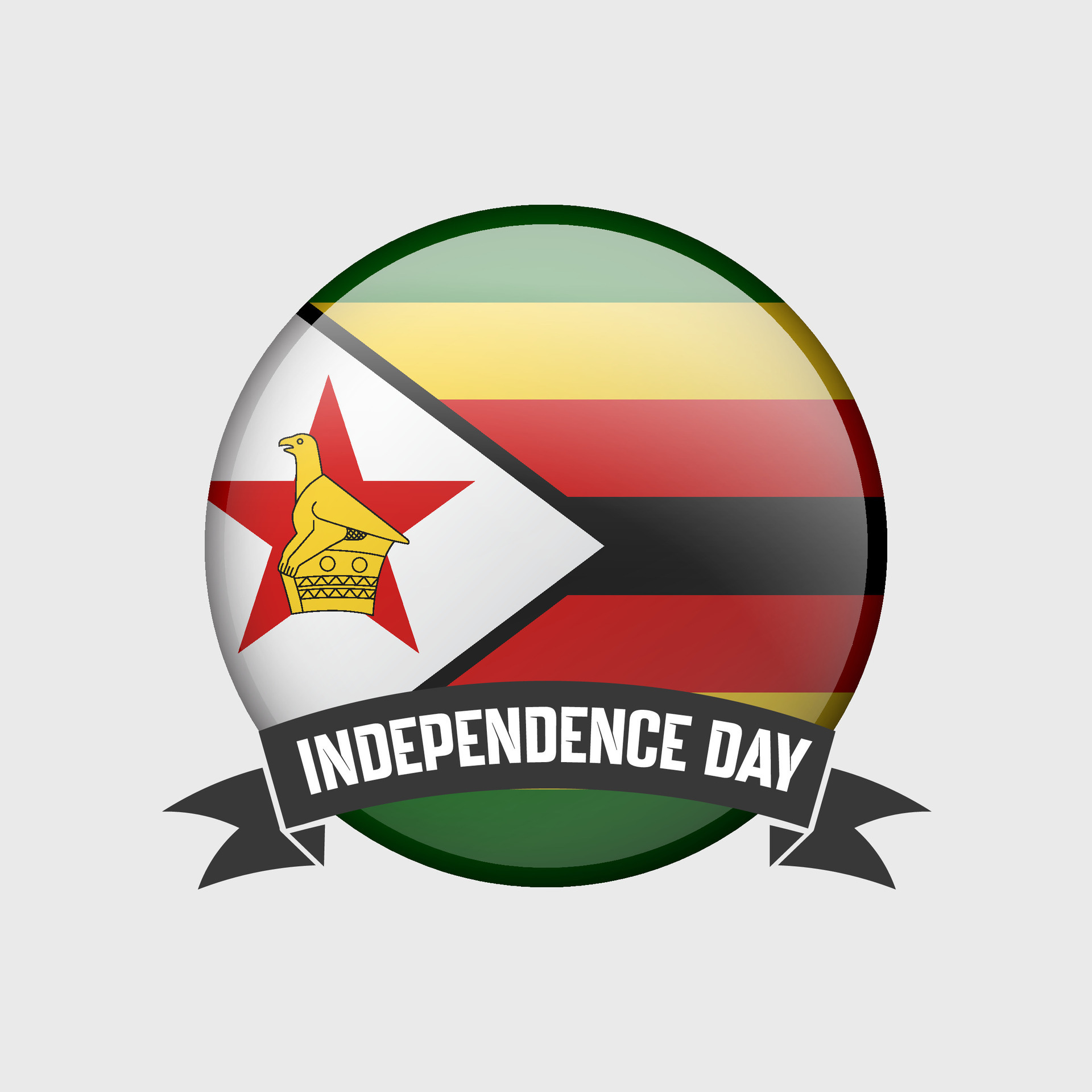 Zimbabwe Round Independence Day Badge 38700098 Vector Art at Vecteezy
