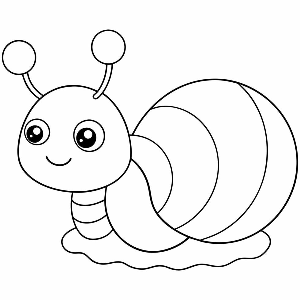 caracol negro y blanco vector ilustración para colorante libro