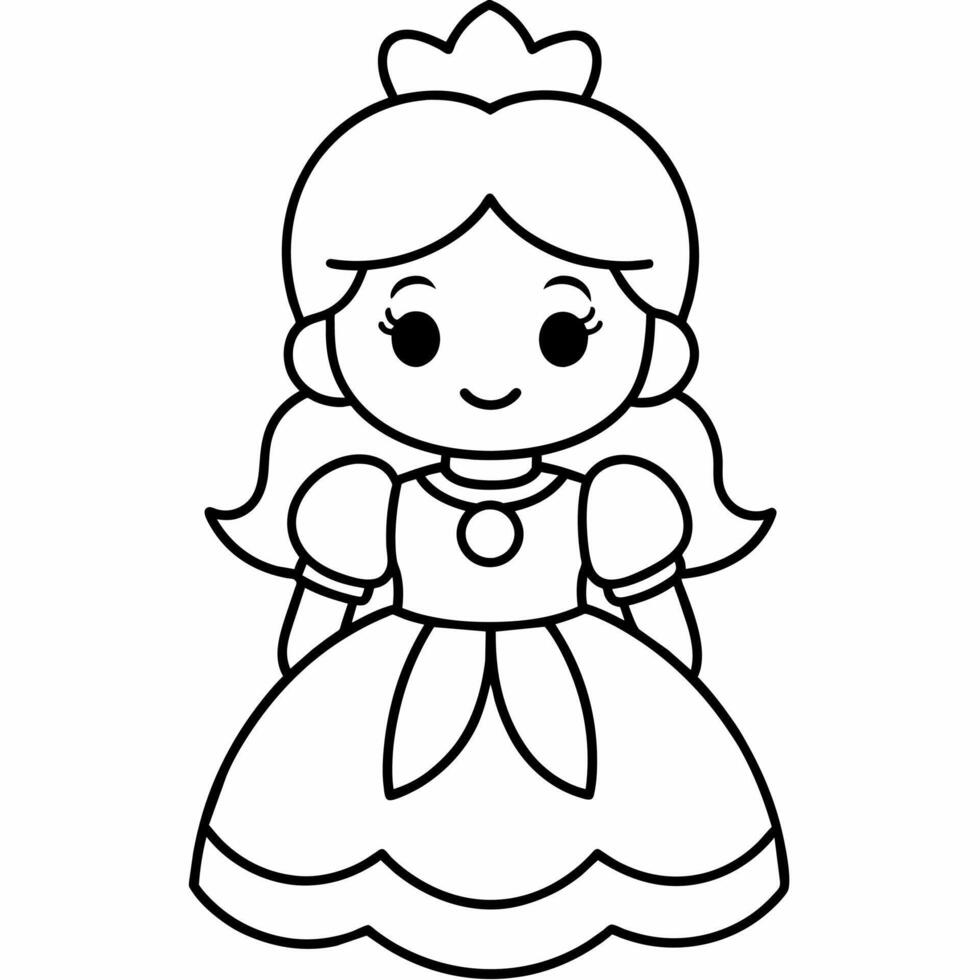 princesa negro y blanco vector ilustración para colorante libro