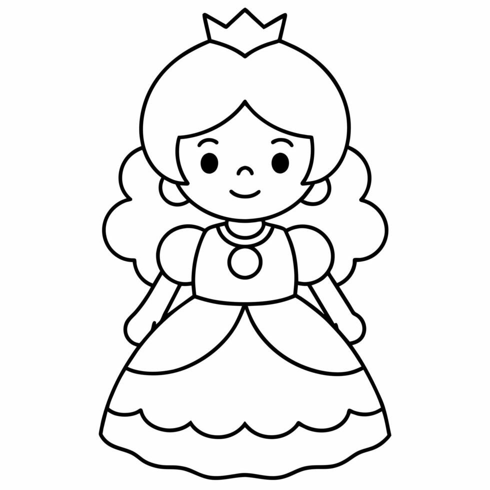 princesa negro y blanco vector ilustración para colorante libro