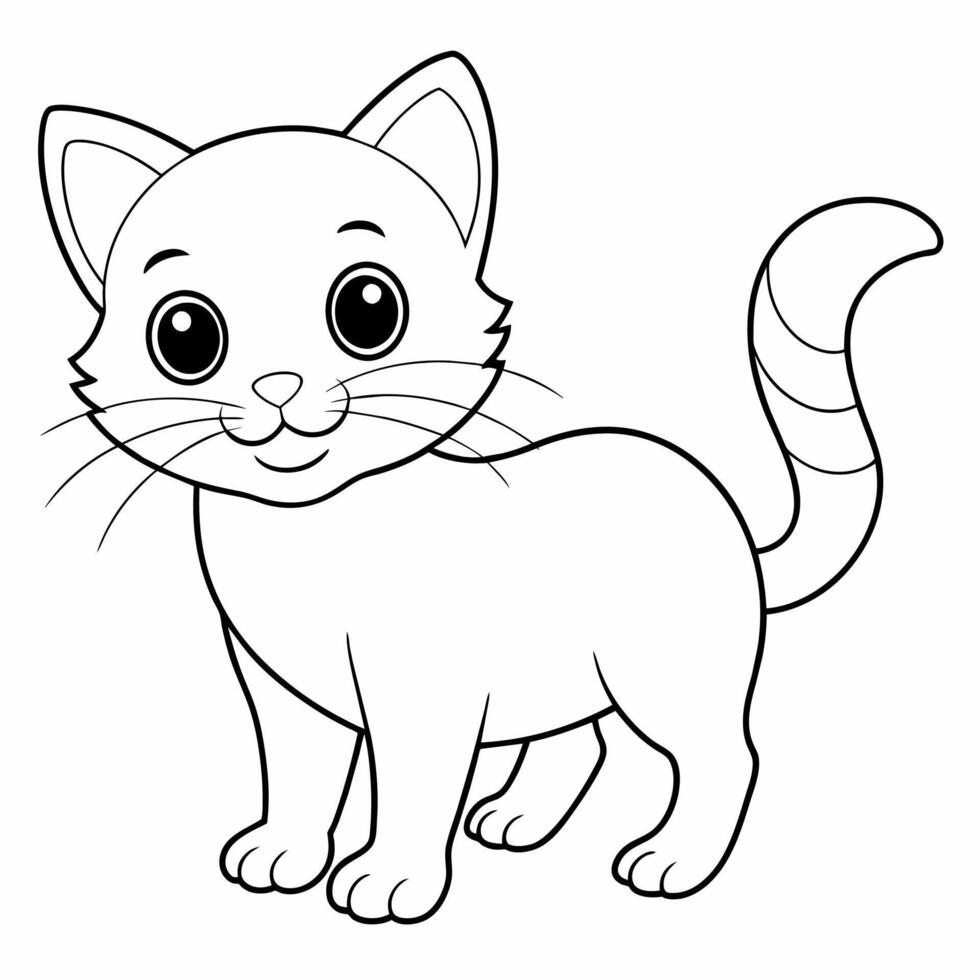 gato negro y blanco vector ilustración para colorante libro