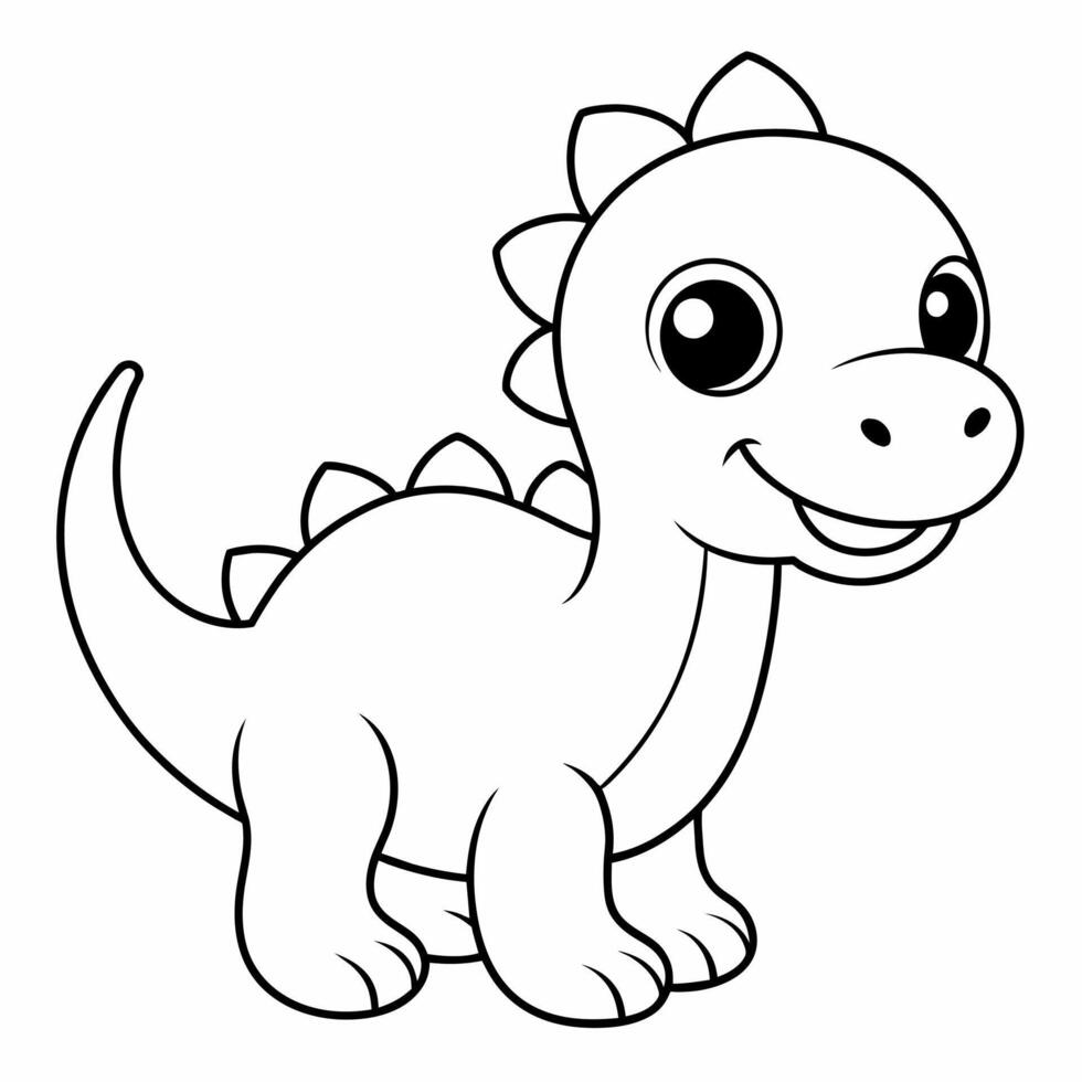 dinosaur black and white vector illustration for coloring book