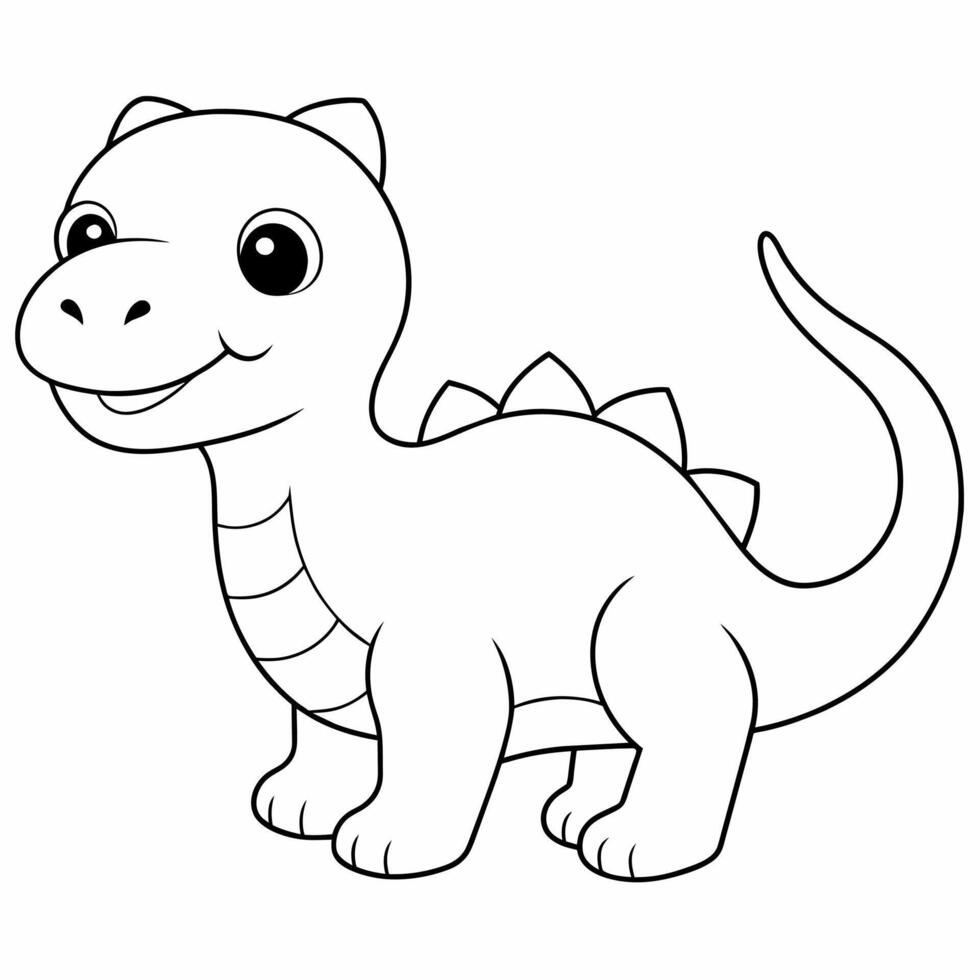 dinosaur black and white vector illustration for coloring book