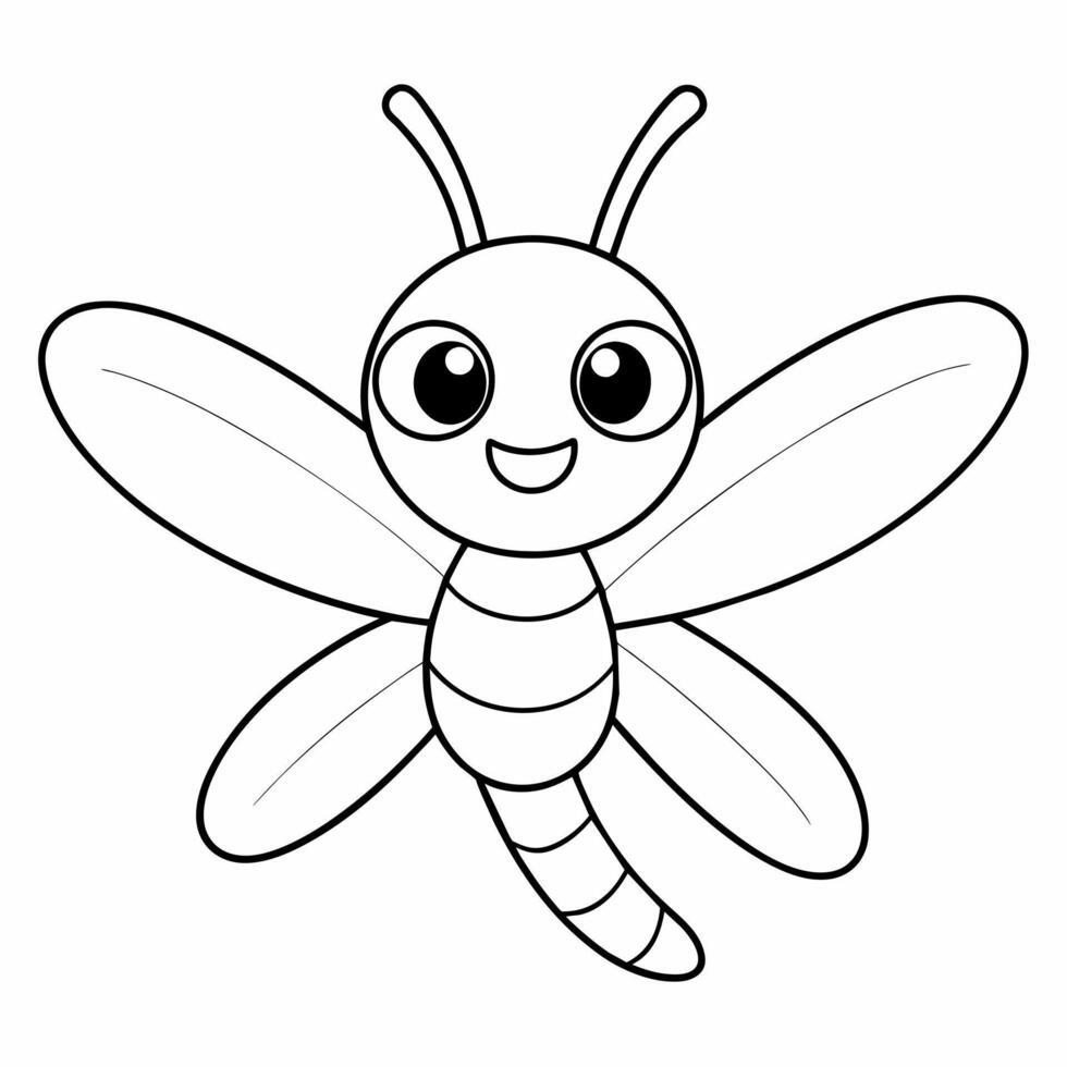 dragonfly  black and white vector illustration for coloring book