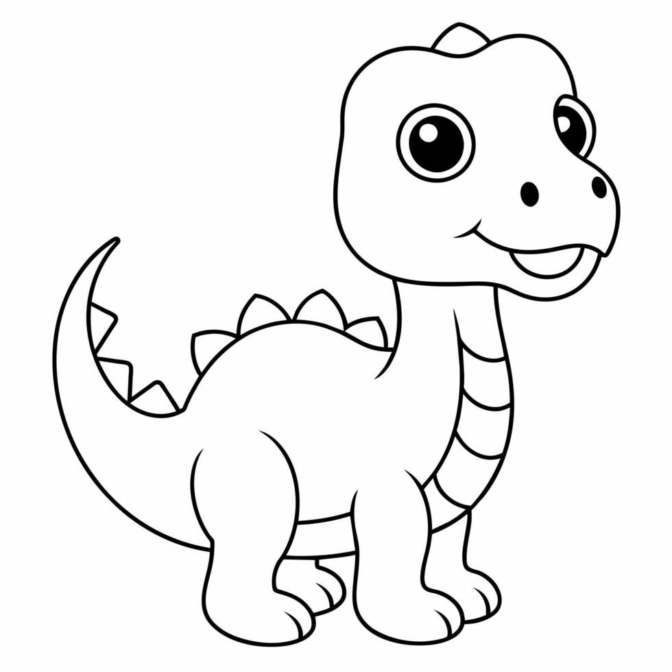 dinosaurio negro y blanco vector ilustración para colorante libro