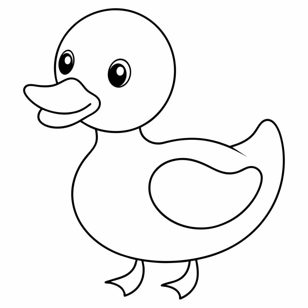 Coloring book with simple drawings of ducks. vector