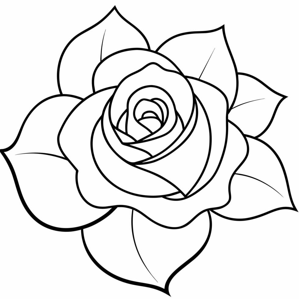 Rosa negro y blanco vector ilustración para colorante libro