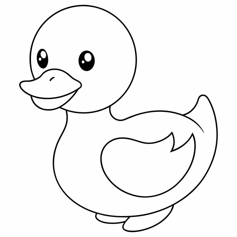 Coloring book with simple drawings of ducks. vector