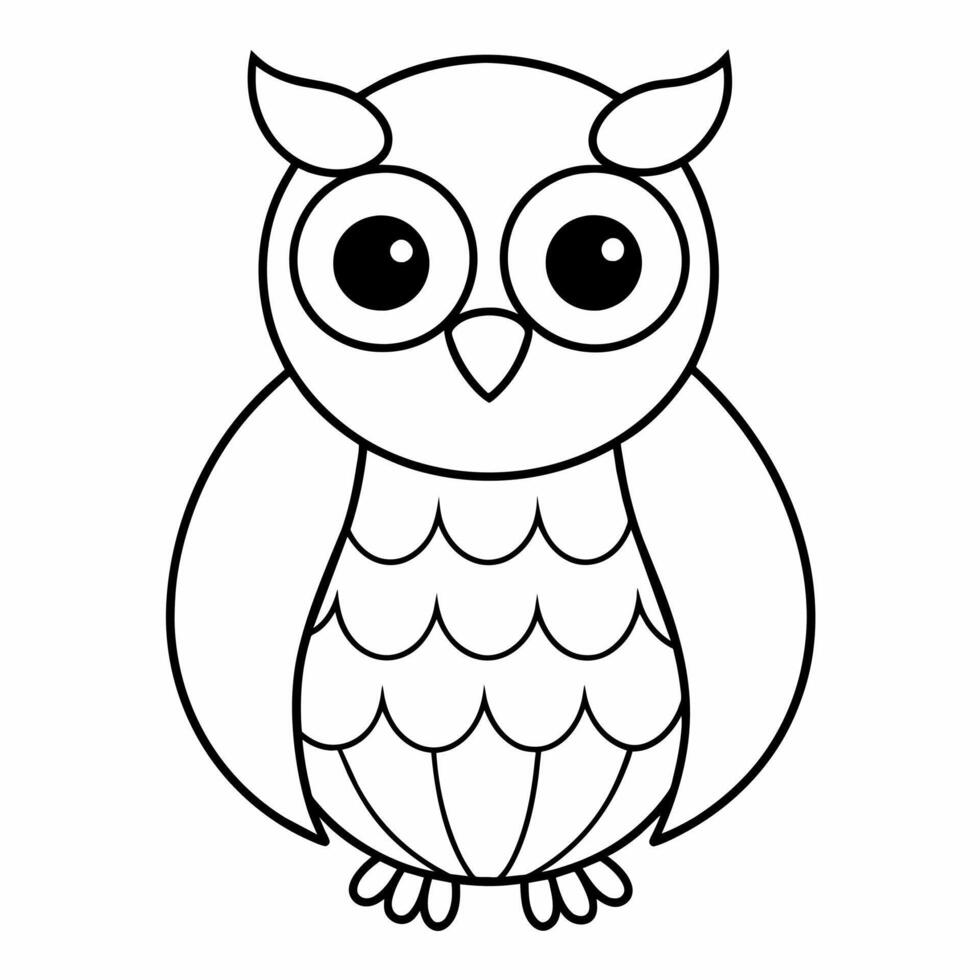 coloring page of an owl. vector