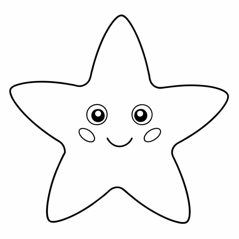 coloring book page of a black and white starfish vector