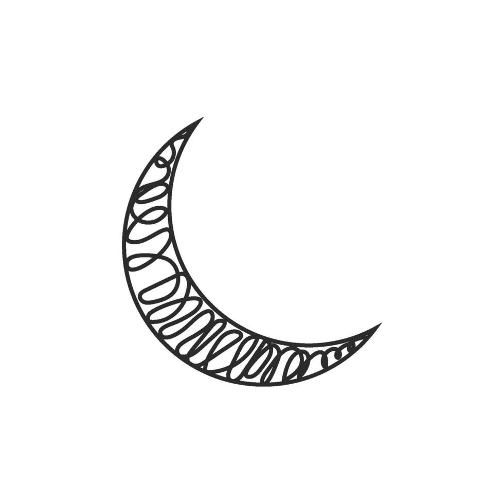 Moon Scrible line art vector