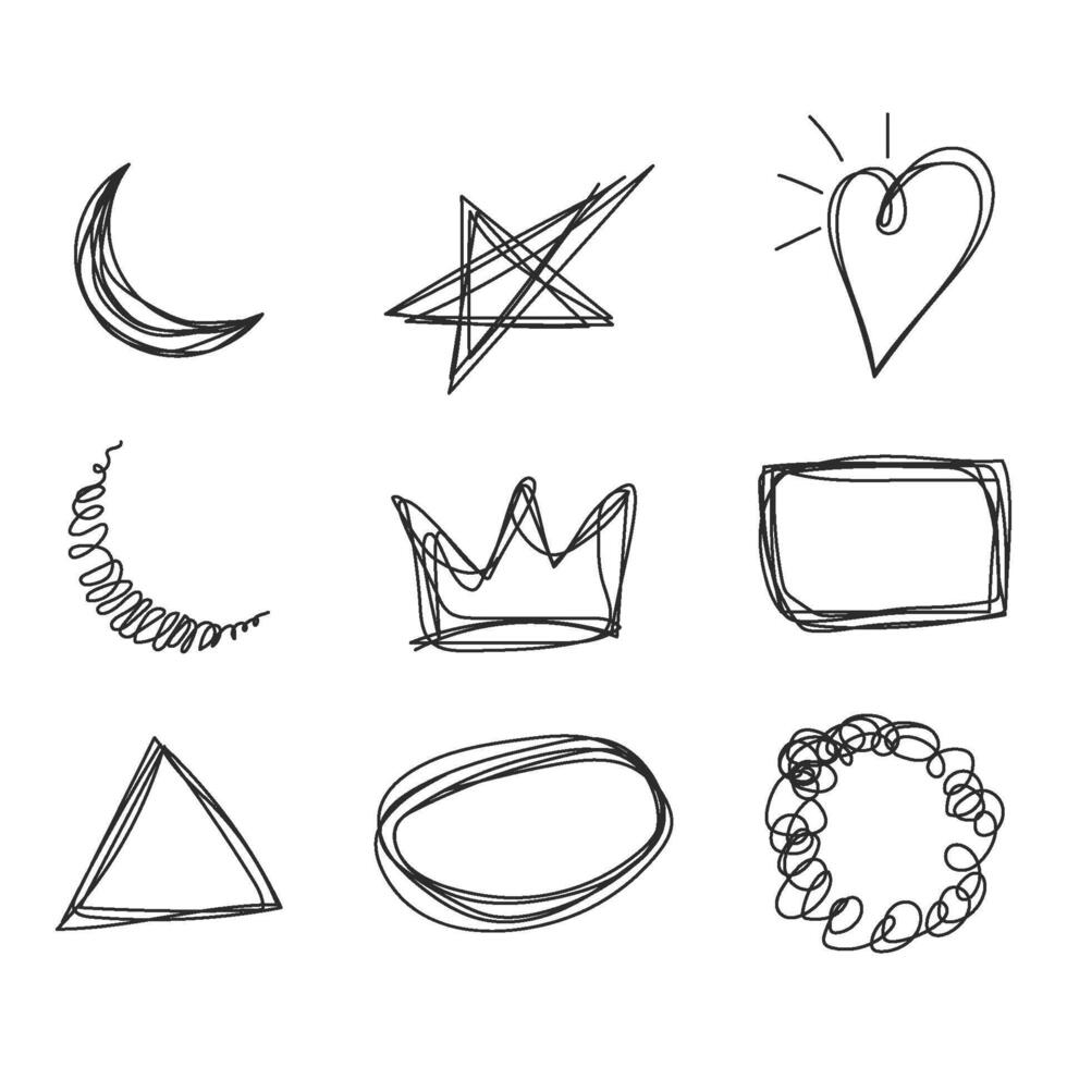 Scrible line art hand draw vector