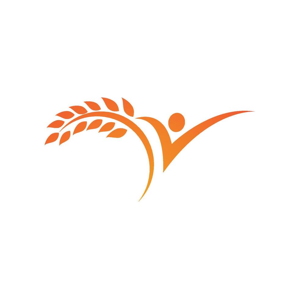 Wheat with people Logo vector