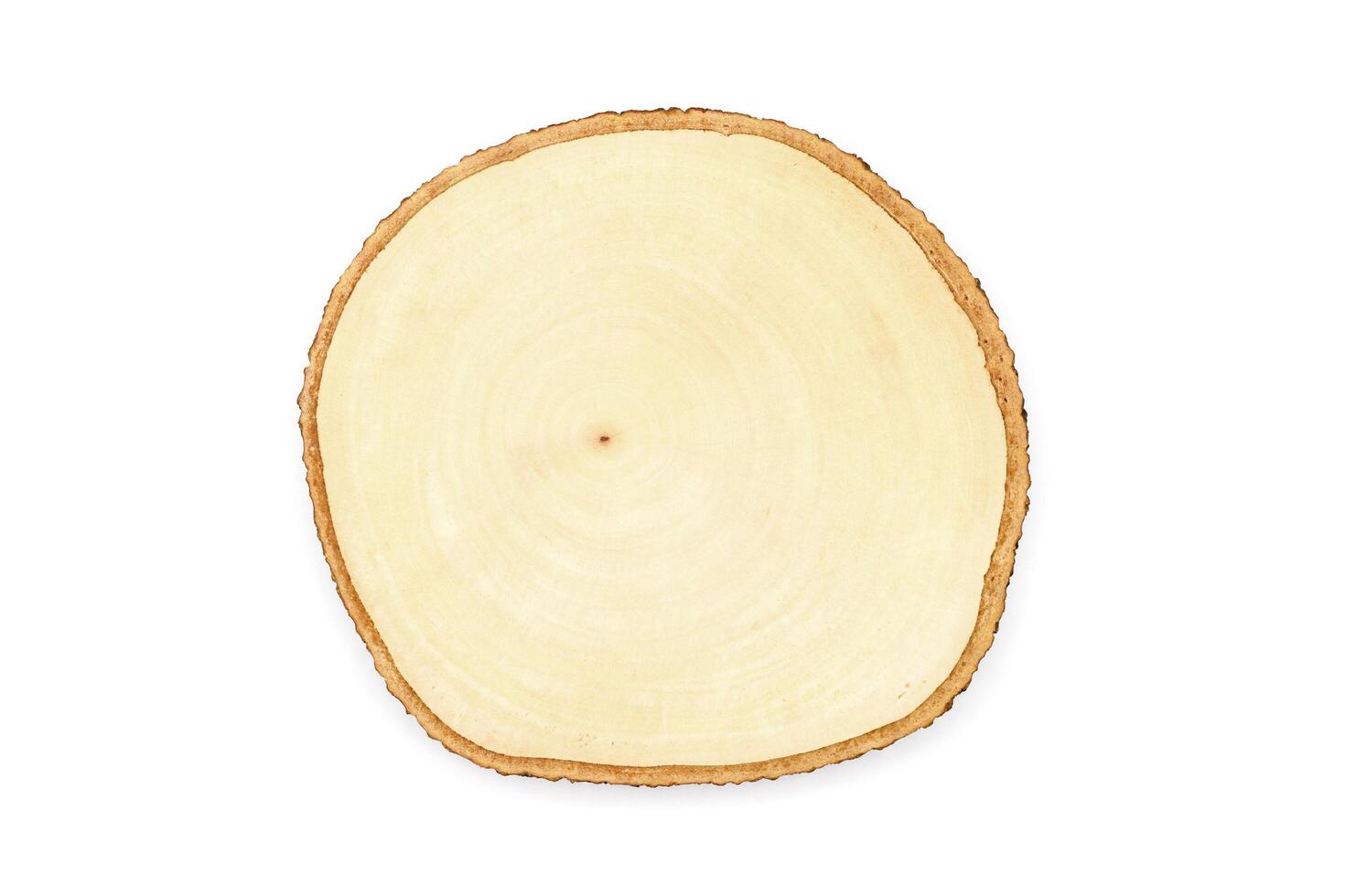 Empty wooden cutting board. Top view image. photo