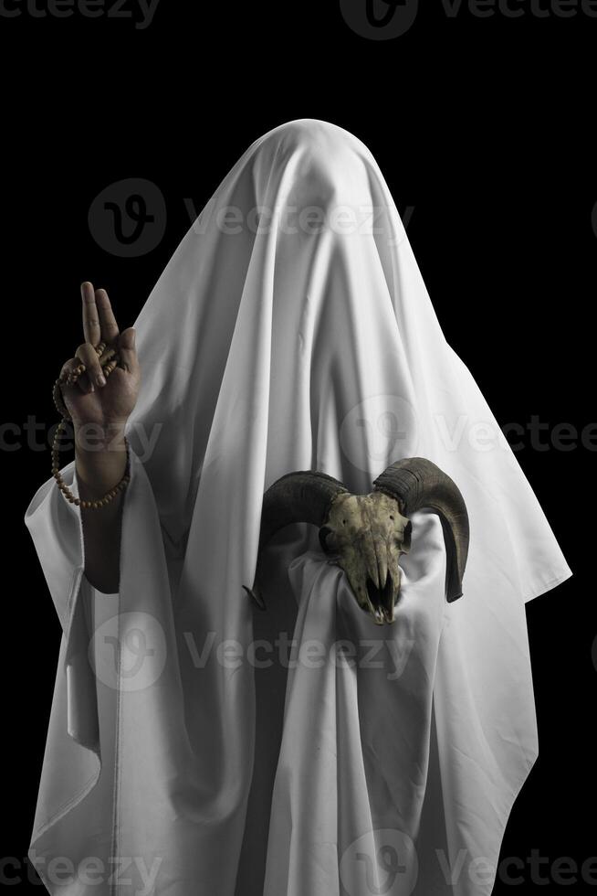 Scary cloth ghost photos, theme of darkness and death photo