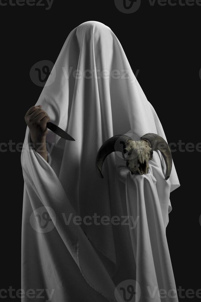 Scary cloth ghost photos, theme of darkness and death photo