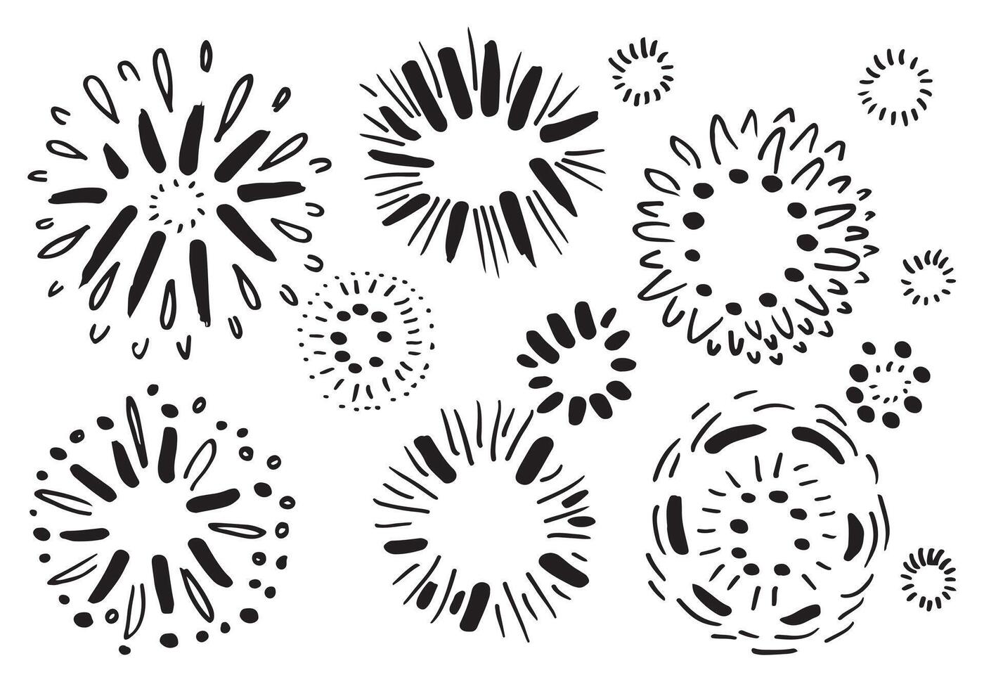 Sun burst, hand drawn design element. starburst sketch illustration. vector