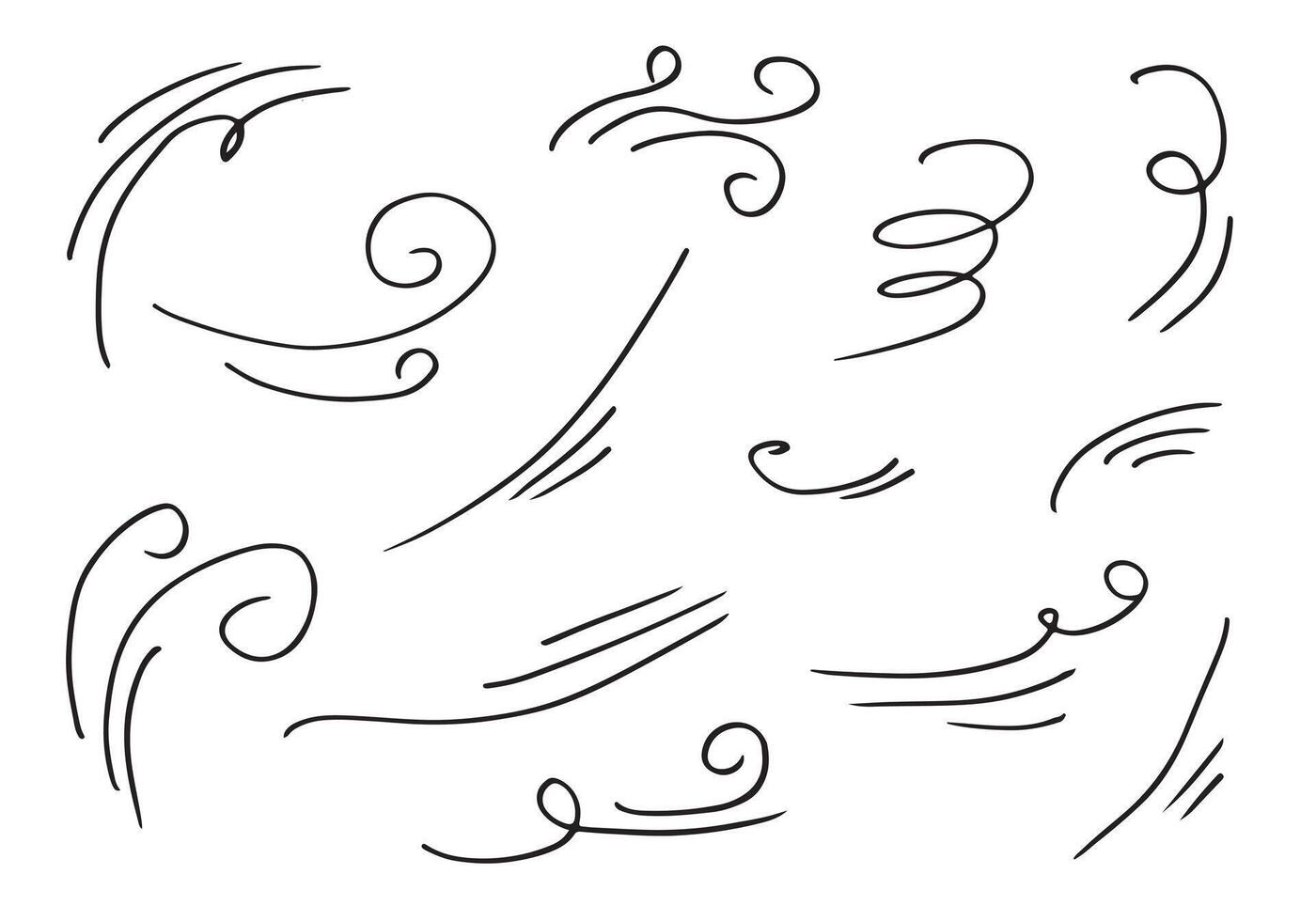 doodle wind illustration vector hand drawn style isolated on white background.