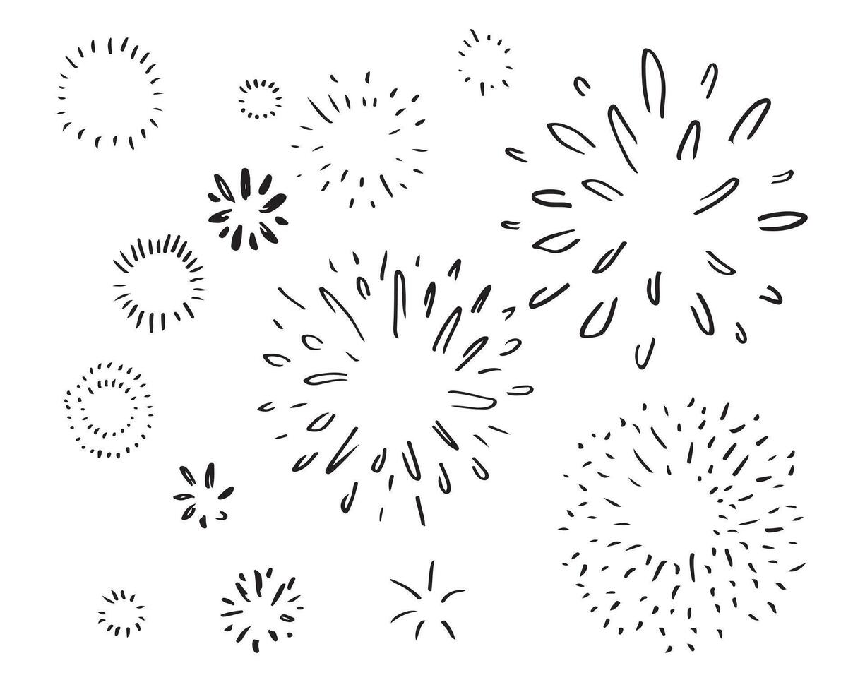 doodle design element, starburst doodle ,sparkling doodle,firework doodle. vector