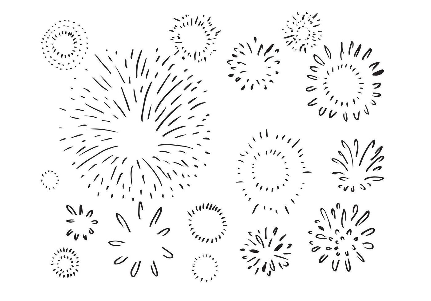 doodle design element, starburst doodle ,sparkling doodle,firework doodle. vector