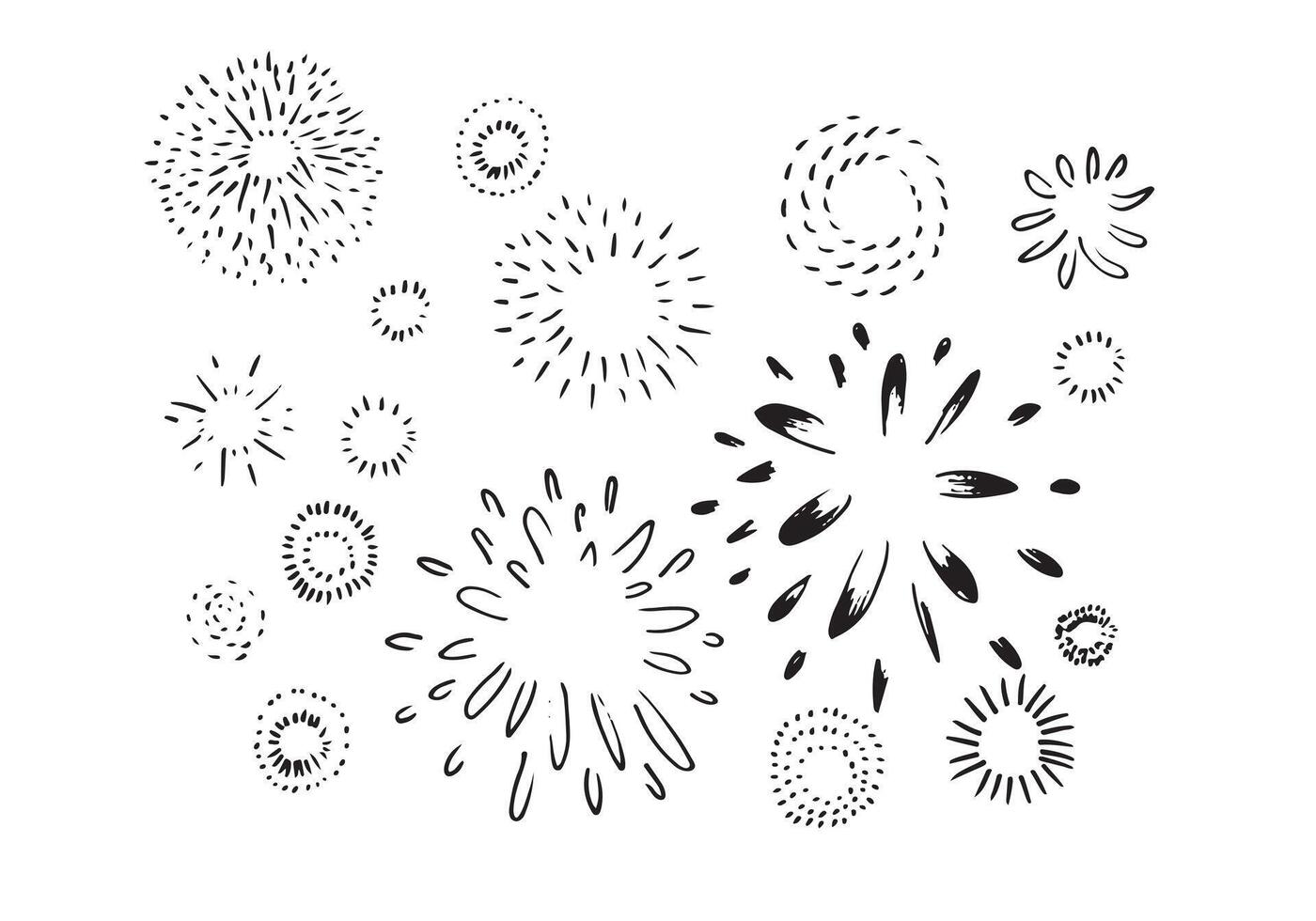 doodle design element, starburst doodle ,sparkling doodle,firework doodle. vector