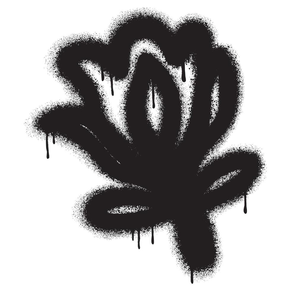 Spray Painted Graffiti flower Sprayed isolated with a white background. vector