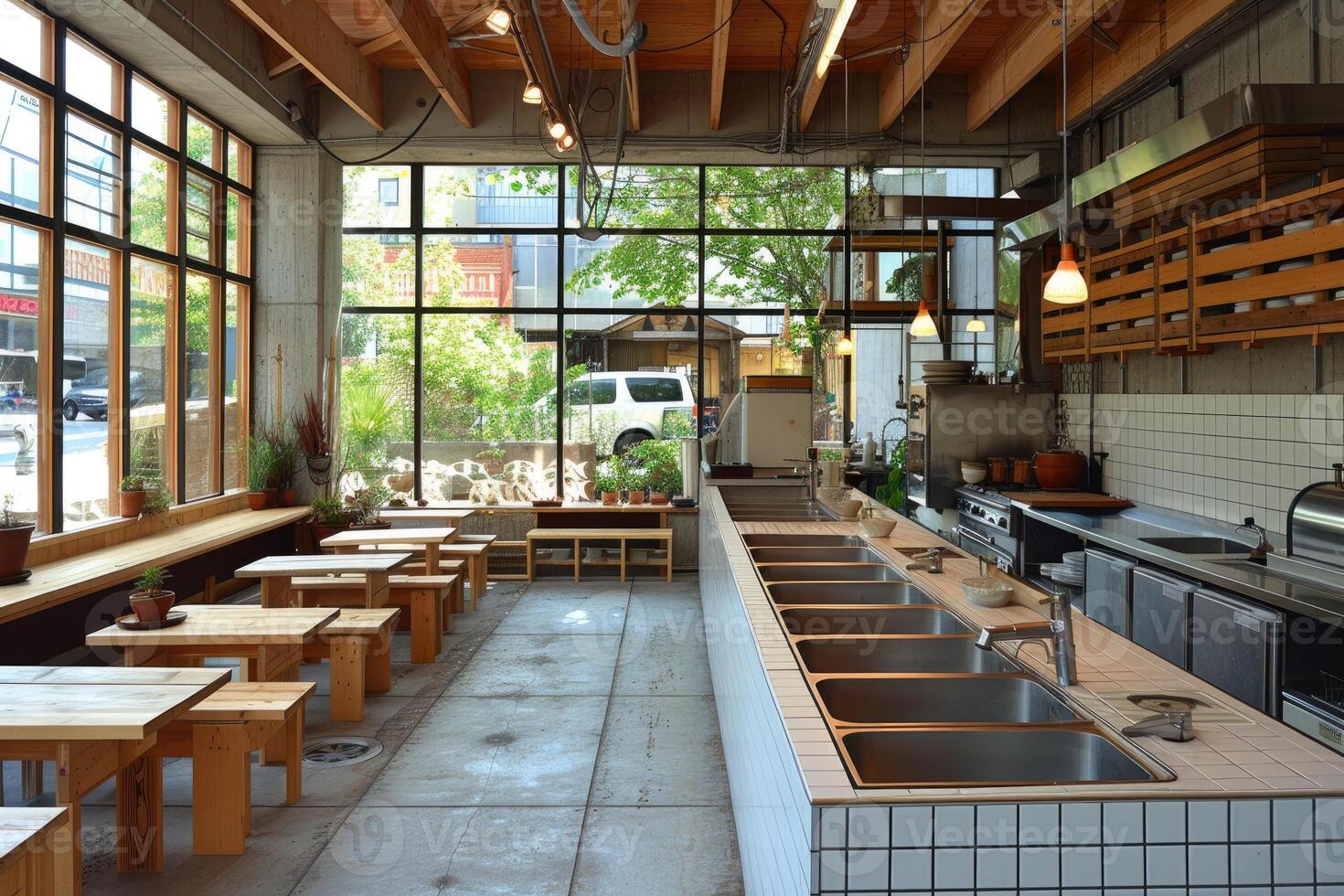 AI generated open space kitchen ideas professional advertising photography photo