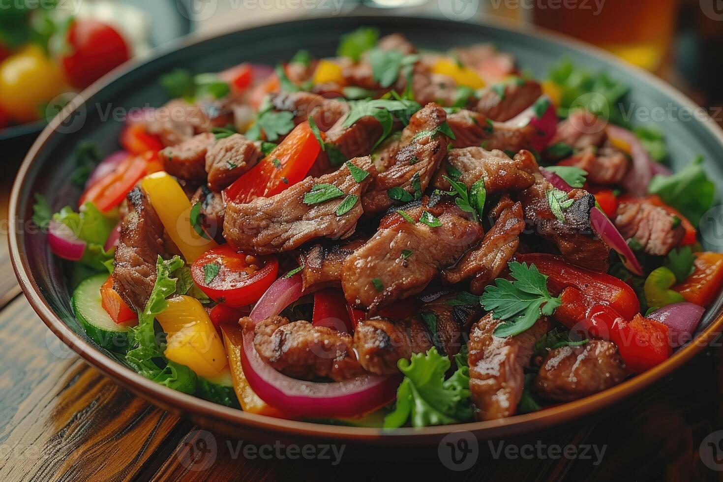 AI generated food on the kitchen table to post on social media professional advertising food photography photo