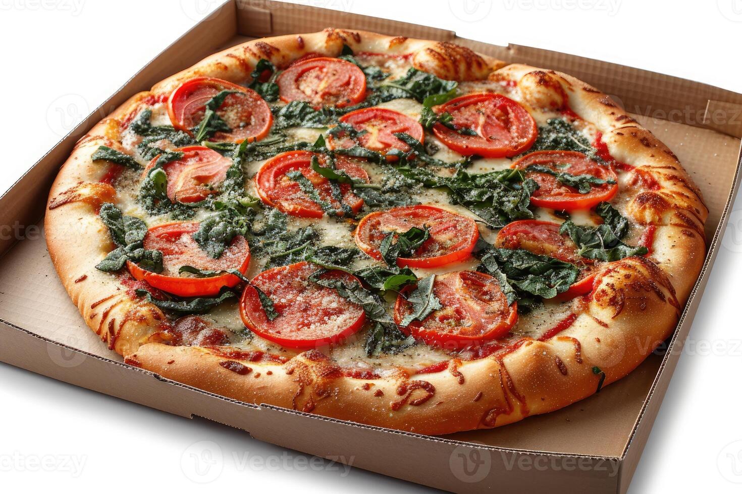 AI generated takeaway or delivery pizza box professional advertising food photography photo