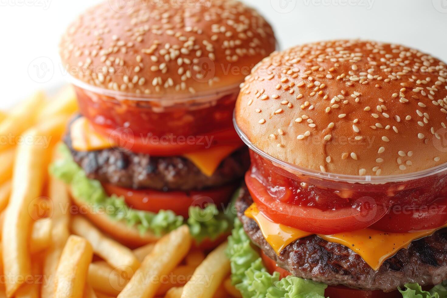 AI generated street menu fast food on the table professional advertising food photography photo