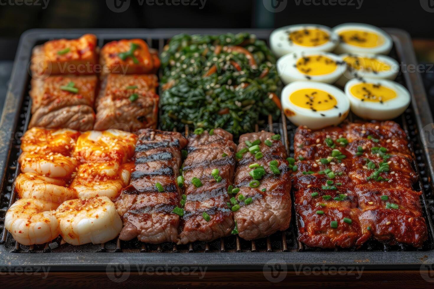 AI generated Delicious grilled meat with vegetables professional advertising food photography photo
